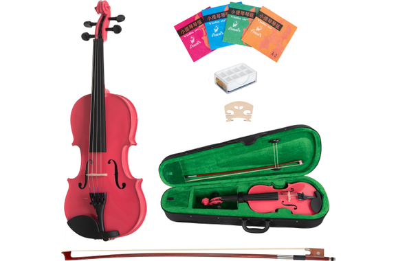 Classic Cantabile VP-100PK 1/2 Violinenset Pink image 1