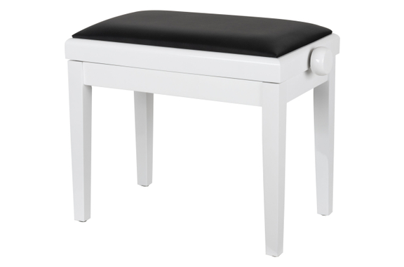Classic Cantabile Banc De Piano Modèle A Blanc Laqué Avec Coussin Noir image 1