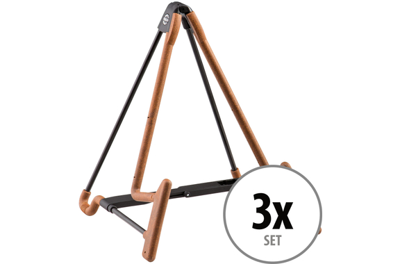 K&M 17581 Heli 2 Electric Guitar Stand Cork 3x Set image 1