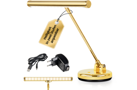 Showlite KW LED Piano Lamp Gold High Gloss image 1