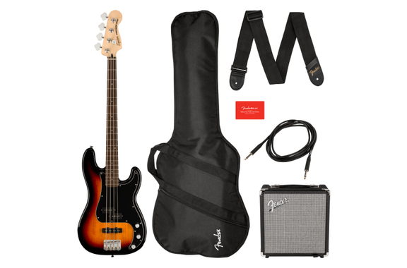 Squier Affinity Precision Bass PJ LRL 3-Color Sunburst Pack image 1
