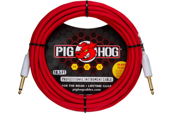 Pig Hog Hex Series Silent Kabel 5,6m Candy Apple Red image 1