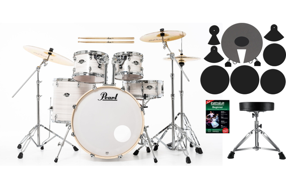 Pearl Export EXX725SNBR/C777 Drumkit Slipstream White Beginner Set image 1