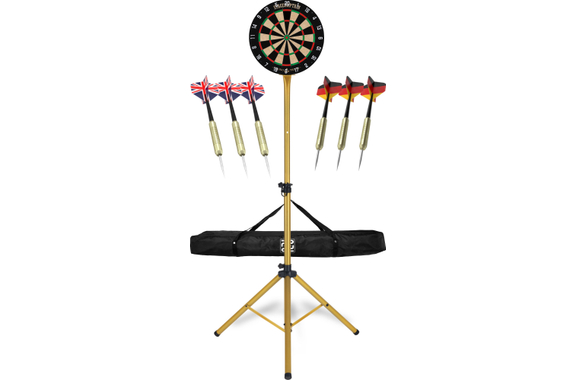 Stagecaptain DBS-1715C BullsEye Champion Dartboard + Stand and Bag Set Gold image 1