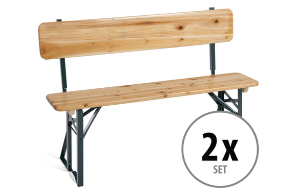Stagecaptain BBB-119 Hirschgarten Bierzeltbank met rugleuning 119 cm natuur 2x set image 1