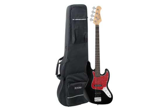 Rocktile Pro JB-30BK 70's Deluxe E-Bass Zwart Set incl. Lichtgewicht Koffer image 1