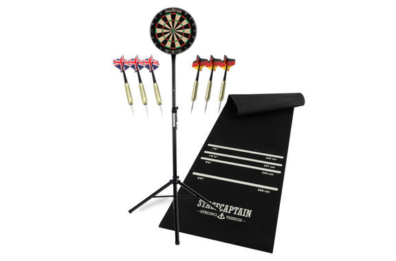 Stagecaptain DBS-1715 BullsEye Pro Bersaglio da Freccette + Supporto e Tappetino Set Nero image 1