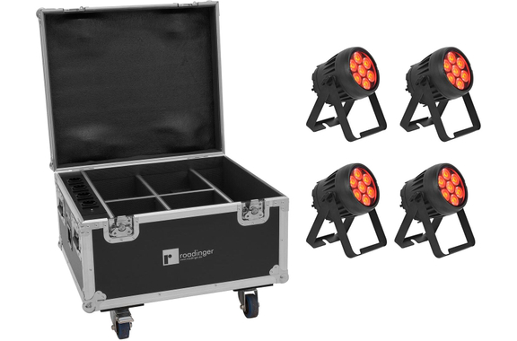 Eurolite Set 4x AKKU IP PAR 7 QCL CRMX MK2 + Case with Charging Function image 1