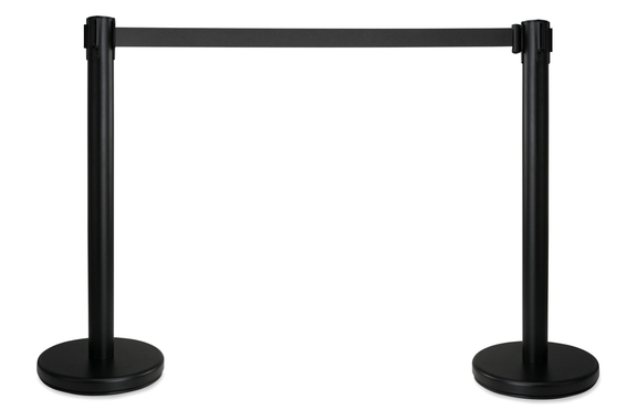 Stagecaptain PLS-200 BKB Barrier Post Crowd Control System Black Pair image 1