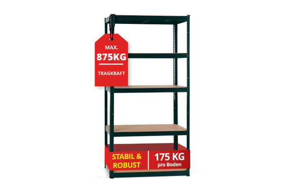 Étagère de Stockage Stagecaptain Heavyrack avec Tablettes en Bois Vert Foncé, max. 875 kg image 1