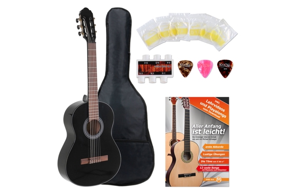 GEWA Student 3/4 Guitare Classique Noire Set Débutant image 1