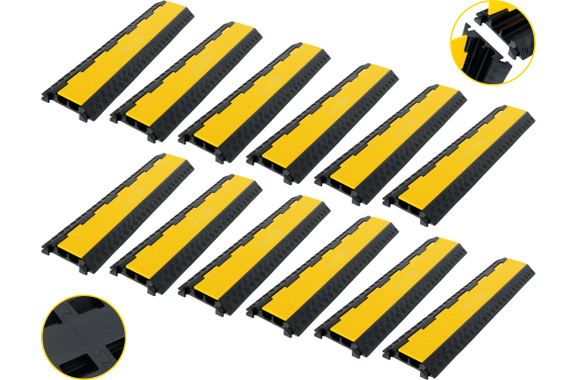 Pronomic Protector 2-100L V3 Passacavi 2-Canali 100cm con Connessione a V 12x Set image 1