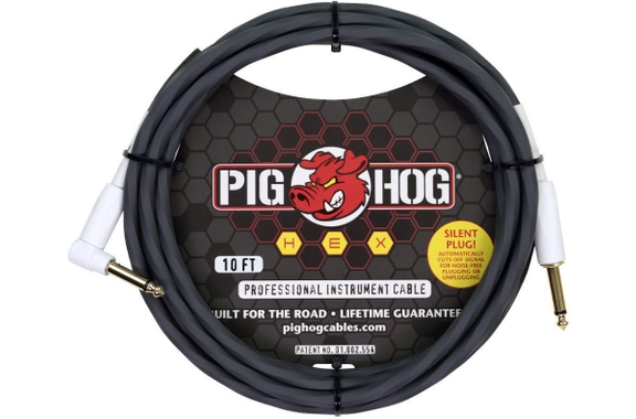 Pig Hog Hex Series Silent Kabel 3m Winkel Grey image 1