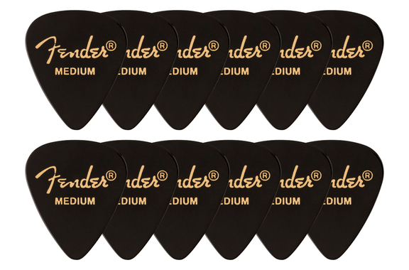 Fender 351 Púas Premium Medium Paquete de 12 Negro image 1