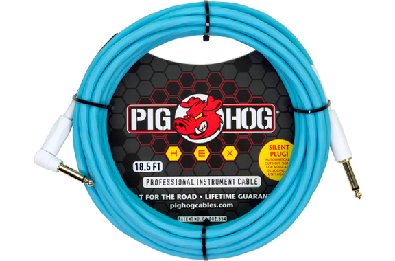 Pig Hog Hex Series Silent Kabel 5,6m Winkel Daphne Blue image 1
