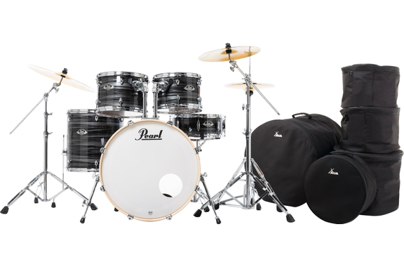 Pearl Export EXX725SBR/C778 Drumkit Graphite Silver Twist Set mit Taschen image 1