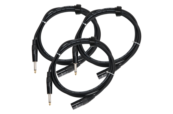 Pronomic Stage JMXM-2.5 Audiokabel Monoklinke/XLR 2,5m Schwarz 3er SET image 1