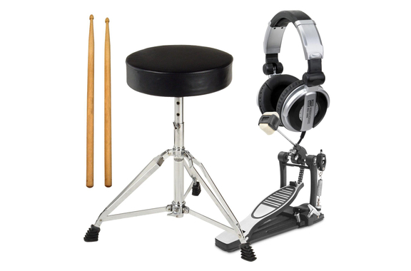 XDrum E-Drum Accessory Pack Pro Kick Pedal, Sticks, Throne, Headphones image 1