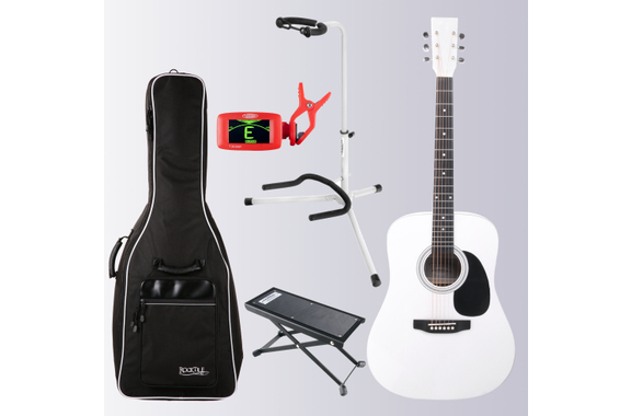 Classic Cantabile WS-10WH Westerngitarre weiß Set mit Zubehör image 1