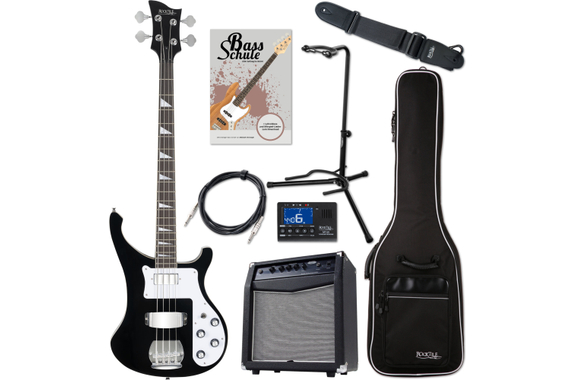Rocktile Pro RB-400B Blackbird E-Bass Black Super Set image 1