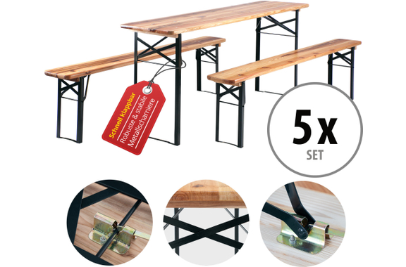 Stagecaptain BB-170 NT Hirschgarten Bierzeltgarnituur 170 cm 5x Set image 1