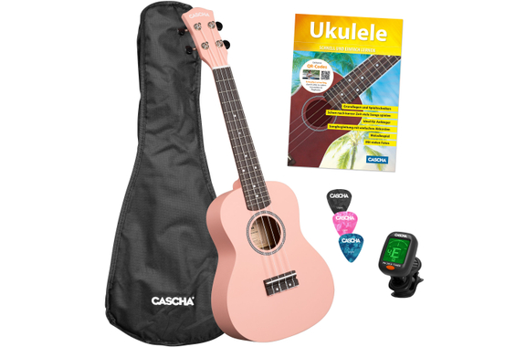 Set de Ukulele Soprano Cascha Linde Rosa image 1