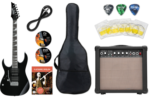 Ibanez Gio GRG170DXL Black Night Starter Set image 1