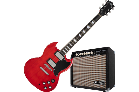 Rocktile Pro S-Red Guitare Électrique Heritage Cherry Set Ampli image 1