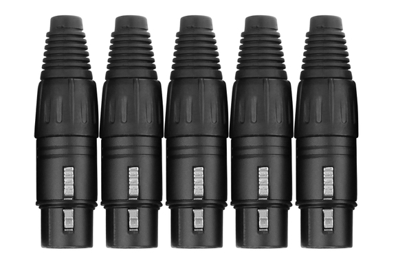 Pronomic XFPLUG Black XLR Stecker female - 5er Pack image 1