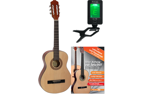 DiMavery AC-303 Klassikgitarre 3/4 Natur Set image 1