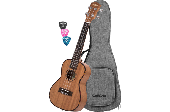 Cascha Premium Concert Mahogany Left-Handed Ukulele Set image 1