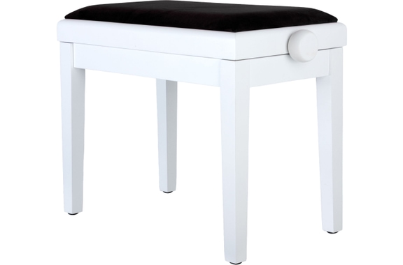 Classic Cantabile Banquette De Piano Modèle A Blanc Mat Velours Noir image 1