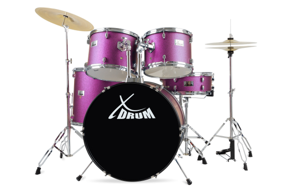 XDrum Semi 22" Standard Schlagzeug Satin Purple Sparkle inkl. Schule image 1