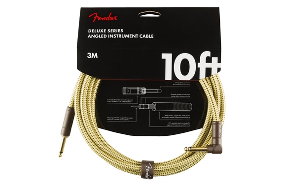 Fender Deluxe Series Cable Angled 3m Tweed image 1