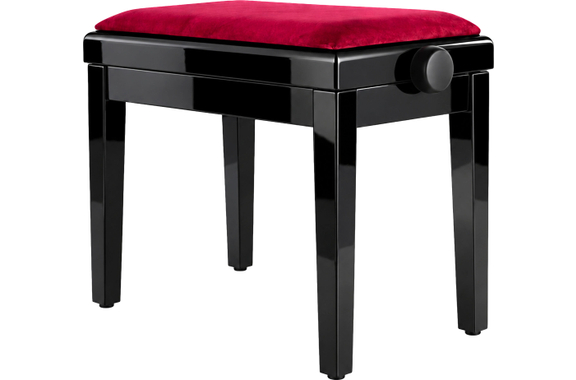 Classic Cantabile Banc De Piano Modèle A Noir Brillant Velours Rouge image 1
