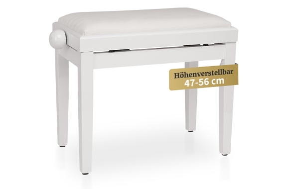 Classic Cantabile Piano Bench White High Gloss image 1