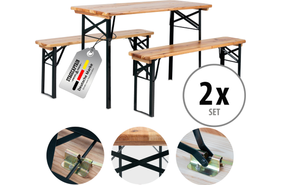 Stagecaptain Hirschgarten Beer Tent Set for Balcony 117 cm Natural 2x Set image 1