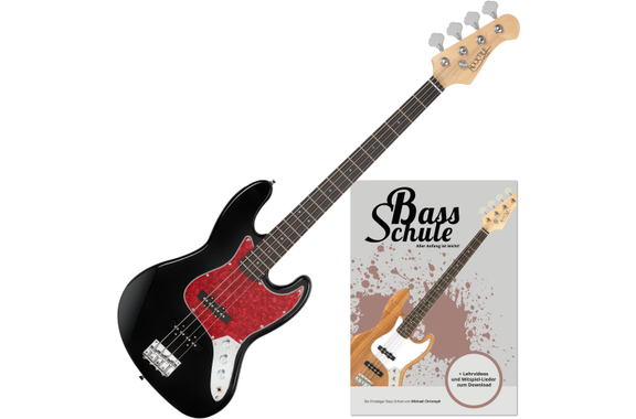 Rocktile Pro JB-30BK 70's Deluxe E-Bass Black Set inkl. Schule image 1
