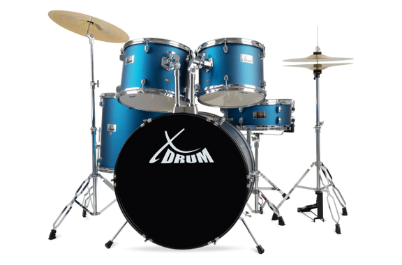 XDrum Semi 22" Standard Schlagzeug Satin Blue Sparkle inkl. Schule image 1