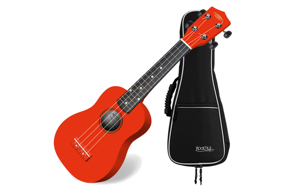Classic Cantabile US-100 RD Ukulélé Soprano Rouge - Ensemble avec Housse image 1