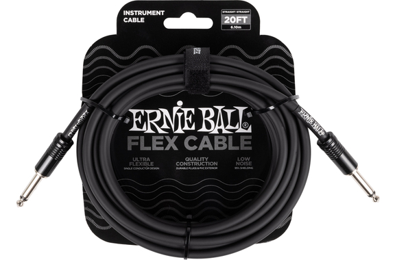 Ernie Ball 6435 Flex Gitaar kabel 6 m Zwart image 1