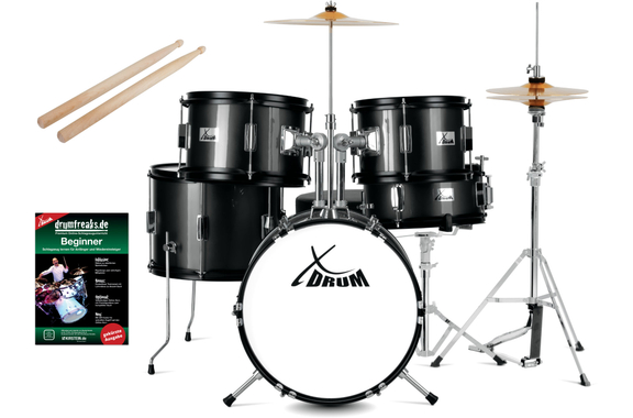 XDrum Junior Pro Kinder Schlagzeug Black Sparkle inkl. Schule  - Retoure (Zustand: sehr gut) image 1