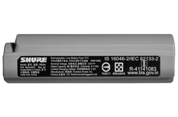 Batteria di Ricambio Shure SB904 per Sistemi Wireless GLX-D+ image 1