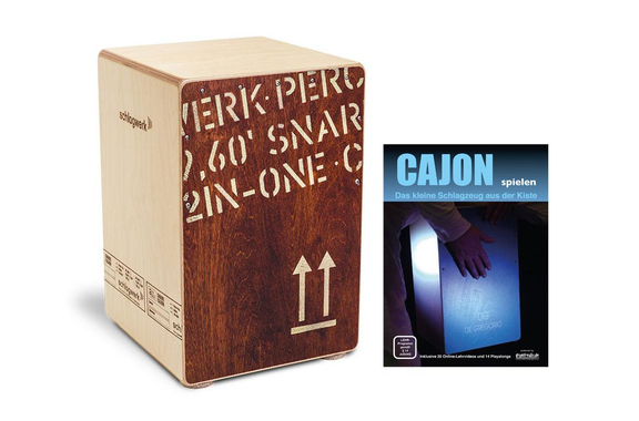 Schlagwerk CP403 RED Cajon 2inOne Red Edition Medium Set inkl. Cajonschule image 1