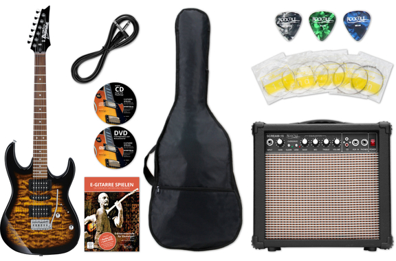 Ibanez GRX70QA-SB Sunburst Starter Set image 1