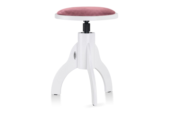 Classic Cantabile Pianohocker Velours Weiß matt/Rosé image 1