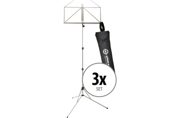 K&M 101 Notenpult Nickelfarbig inkl. Tasche 3x Set image 1