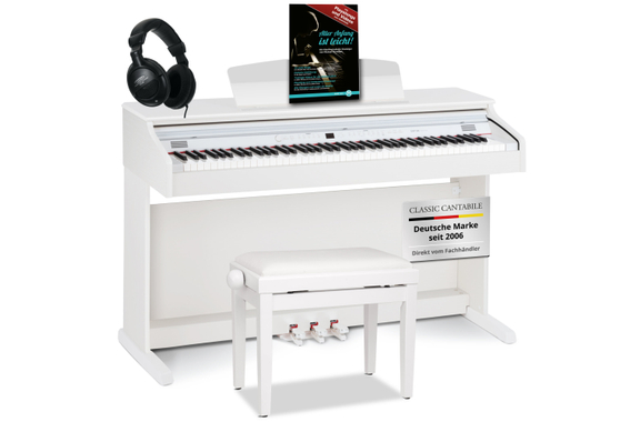 Classic Cantabile DP-50 WM E-Piano Blanco mate Set image 1