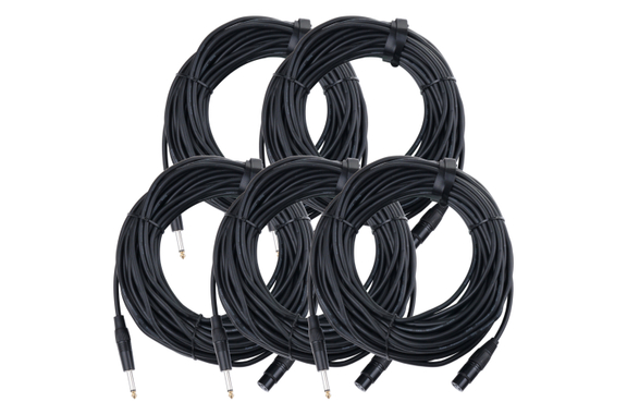 Pronomic Stage XFJ-20 Cavo Microfono XLR/Jack 20 m Nero Set da 5 image 1