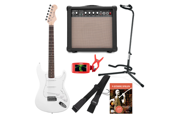 Rocktile Sphere Classic Set de guitarra eléctrica blanca image 1